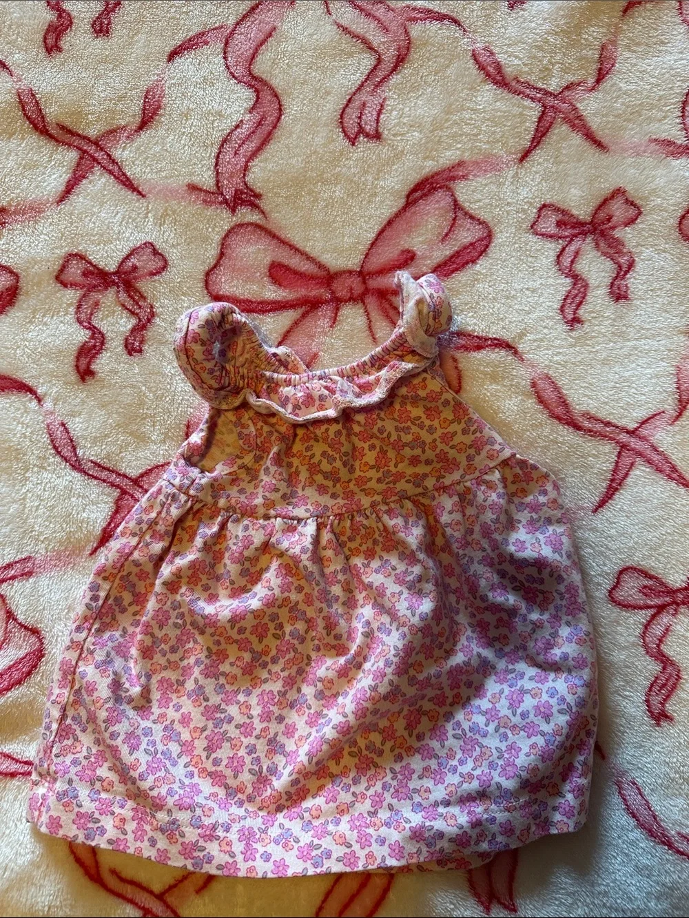 Carter's Pink Floral Sundress with Ruffle Neck